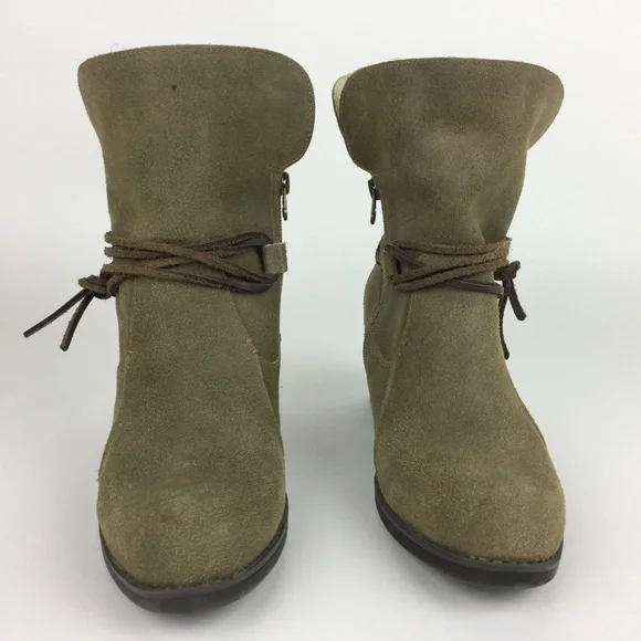 EDDIE BAUER Brown Leather‎ Side Zip Ankle Boots 8 Women's - Picture 3 of 8